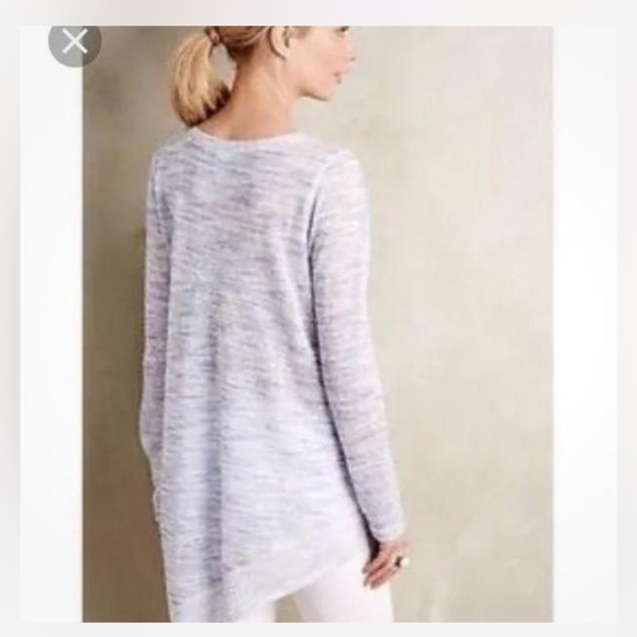 Akemi &Kin Anthropologie the Ezri marled knit asymmetrical‎ tunic top Large - Picture 3 of 11